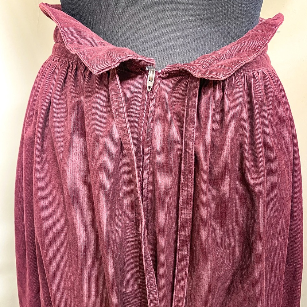 SOLD Vintage 70s Burgundy Corduroy Midi Skirt - Picture 5 of 7
